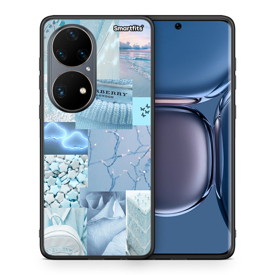 Θήκη Huawei P50 Pro Ciel Aesthetic Collage από τη Smartfits με σχέδιο στο πίσω μέρος και μαύρο περίβλημα | Huawei P50 Pro Ciel Aesthetic Collage case with colorful back and black bezels
