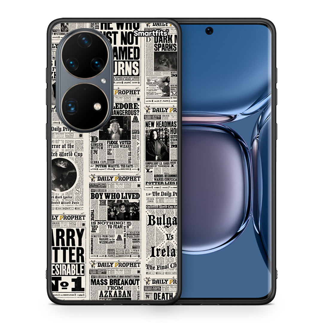 Θήκη Huawei P50 Pro Harry Paper από τη Smartfits με σχέδιο στο πίσω μέρος και μαύρο περίβλημα | Huawei P50 Pro Harry Paper case with colorful back and black bezels