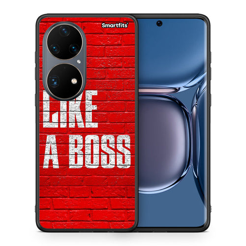 Θήκη Huawei P50 Pro Like A Boss από τη Smartfits με σχέδιο στο πίσω μέρος και μαύρο περίβλημα | Huawei P50 Pro Like A Boss case with colorful back and black bezels