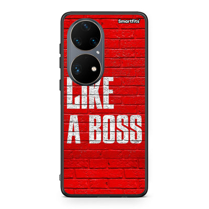 Huawei P50 Pro Like A Boss θήκη από τη Smartfits με σχέδιο στο πίσω μέρος και μαύρο περίβλημα | Smartphone case with colorful back and black bezels by Smartfits