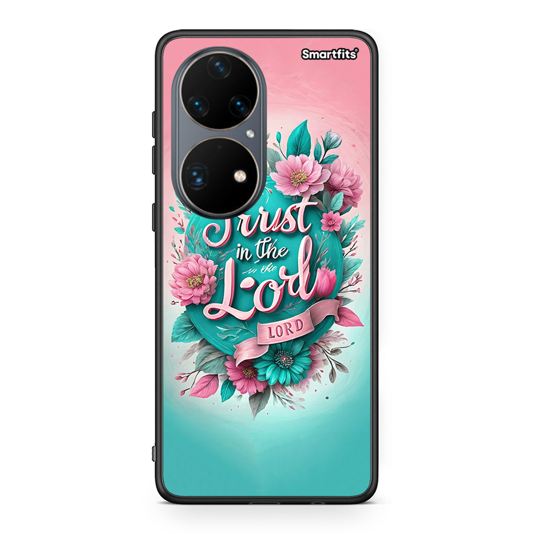 Huawei P50 Pro Lord Trust θήκη από τη Smartfits με σχέδιο στο πίσω μέρος και μαύρο περίβλημα | Smartphone case with colorful back and black bezels by Smartfits