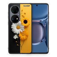 Thumbnail for Θήκη Huawei P50 Pro Yellow Daisies από τη Smartfits με σχέδιο στο πίσω μέρος και μαύρο περίβλημα | Huawei P50 Pro Yellow Daisies case with colorful back and black bezels