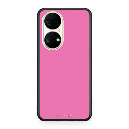 Θήκη Huawei P50 Rose Pink από τη Smartfits με σχέδιο στο πίσω μέρος και μαύρο περίβλημα | Huawei P50 Rose Pink case with colorful back and black bezels