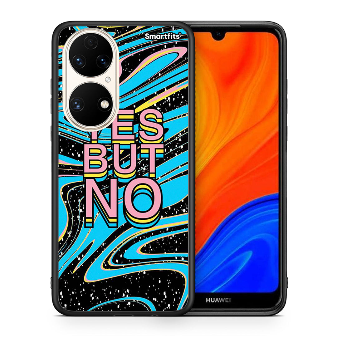 Θήκη Huawei P50 Yes But No από τη Smartfits με σχέδιο στο πίσω μέρος και μαύρο περίβλημα | Huawei P50 Yes But No case with colorful back and black bezels