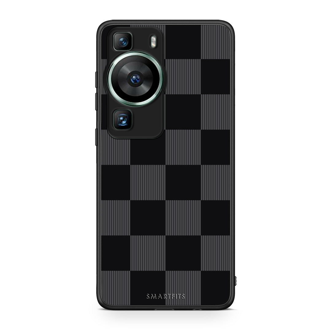 Θήκη Huawei P60 Black and Charcoal Striped Checks από τη Smartfits με σχέδιο στο πίσω μέρος και μαύρο περίβλημα | Huawei P60 Black and Charcoal Striped Checks case with colorful back and black bezels