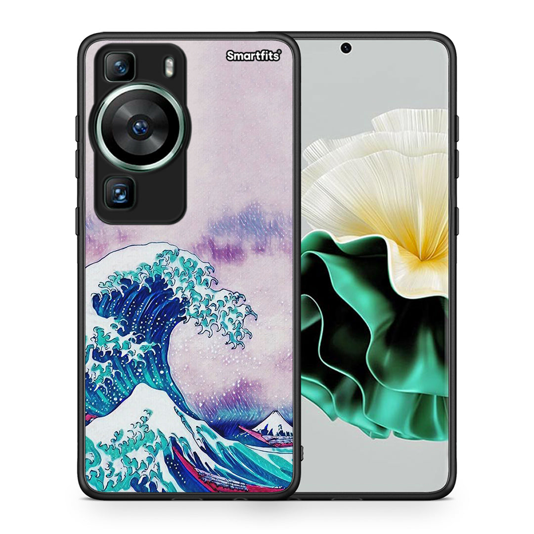 Θήκη Huawei P60 Blue Waves από τη Smartfits με σχέδιο στο πίσω μέρος και μαύρο περίβλημα | Huawei P60 Blue Waves Case with Colorful Back and Black Bezels