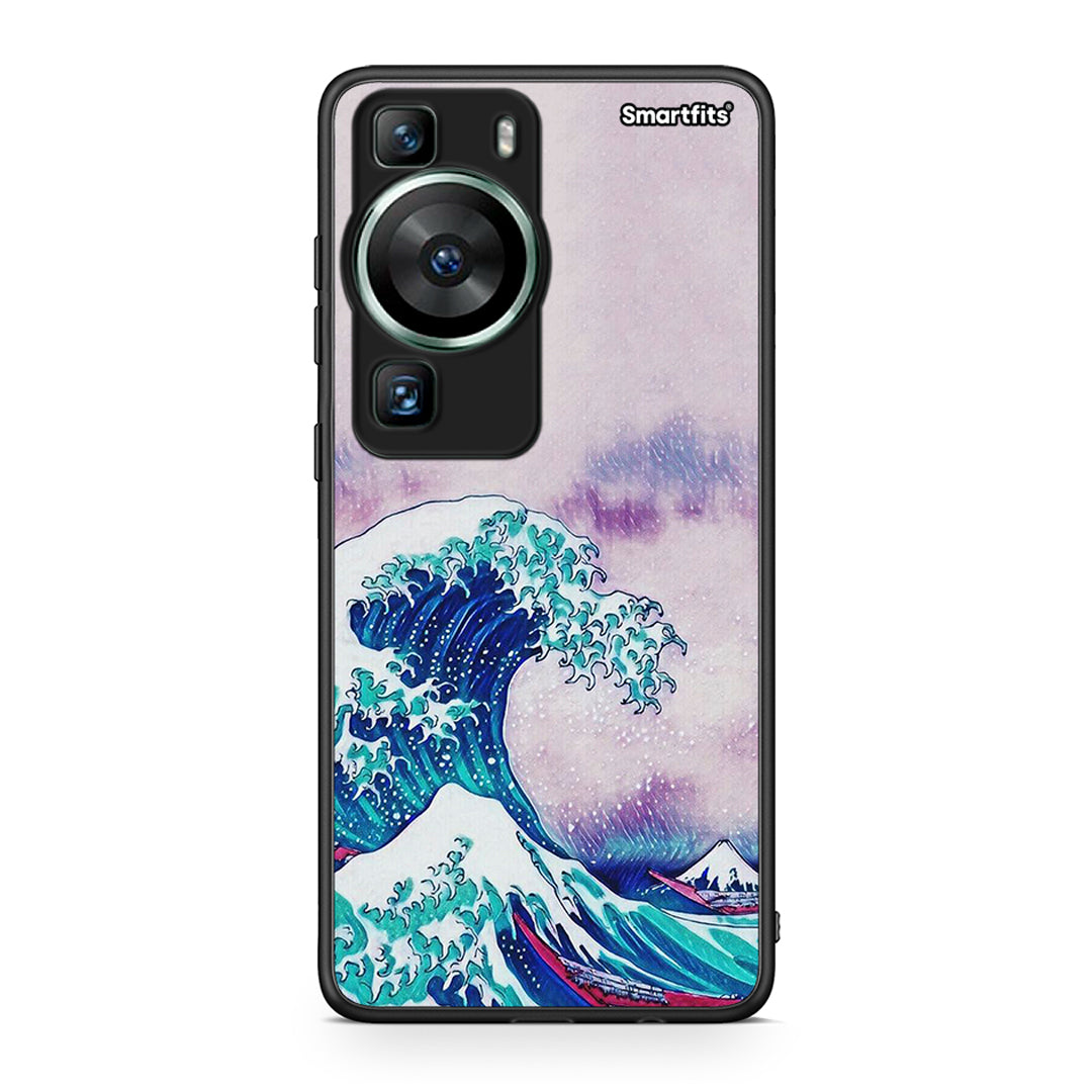 Θήκη Huawei P60 Blue Waves από τη Smartfits με σχέδιο στο πίσω μέρος και μαύρο περίβλημα | Huawei P60 Blue Waves Case with Colorful Back and Black Bezels