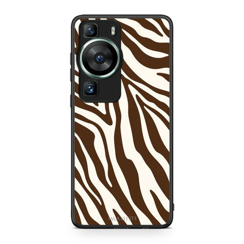 Θήκη Huawei P60 Brown and Cream Zebra Stripes από τη Smartfits με σχέδιο στο πίσω μέρος και μαύρο περίβλημα | Huawei P60 Brown and Cream Zebra Stripes case with colorful back and black bezels