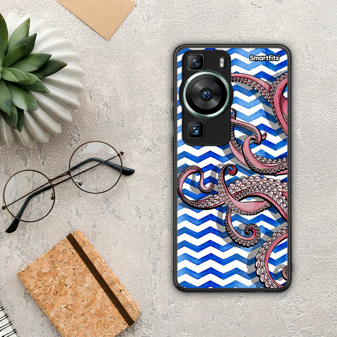 Θήκη Huawei P60 Chevron Devilfish από τη Smartfits με σχέδιο στο πίσω μέρος και μαύρο περίβλημα | Huawei P60 Chevron Devilfish Case with Colorful Back and Black Bezels