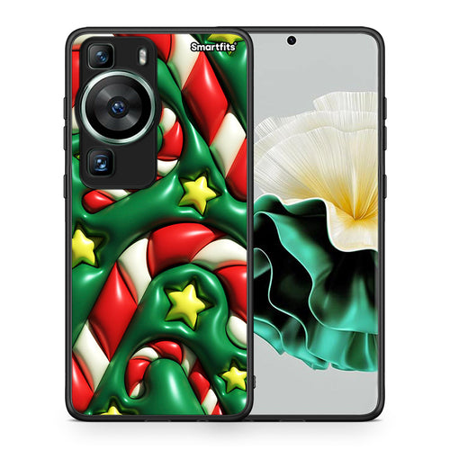 Θήκη Huawei P60 Christmas Bubbles από τη Smartfits με σχέδιο στο πίσω μέρος και μαύρο περίβλημα | Huawei P60 Christmas Bubbles Case with Colorful Back and Black Bezels