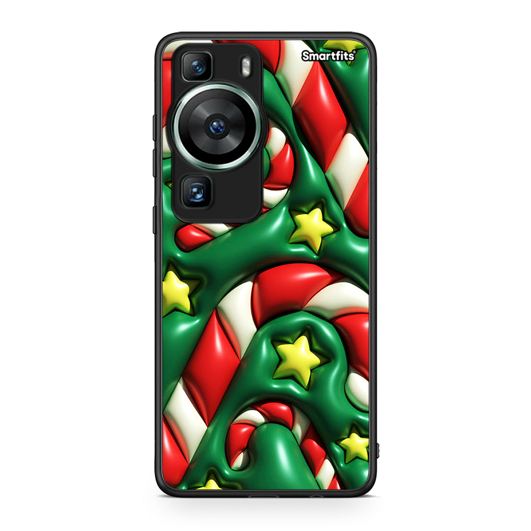 Θήκη Huawei P60 Christmas Bubbles από τη Smartfits με σχέδιο στο πίσω μέρος και μαύρο περίβλημα | Huawei P60 Christmas Bubbles Case with Colorful Back and Black Bezels