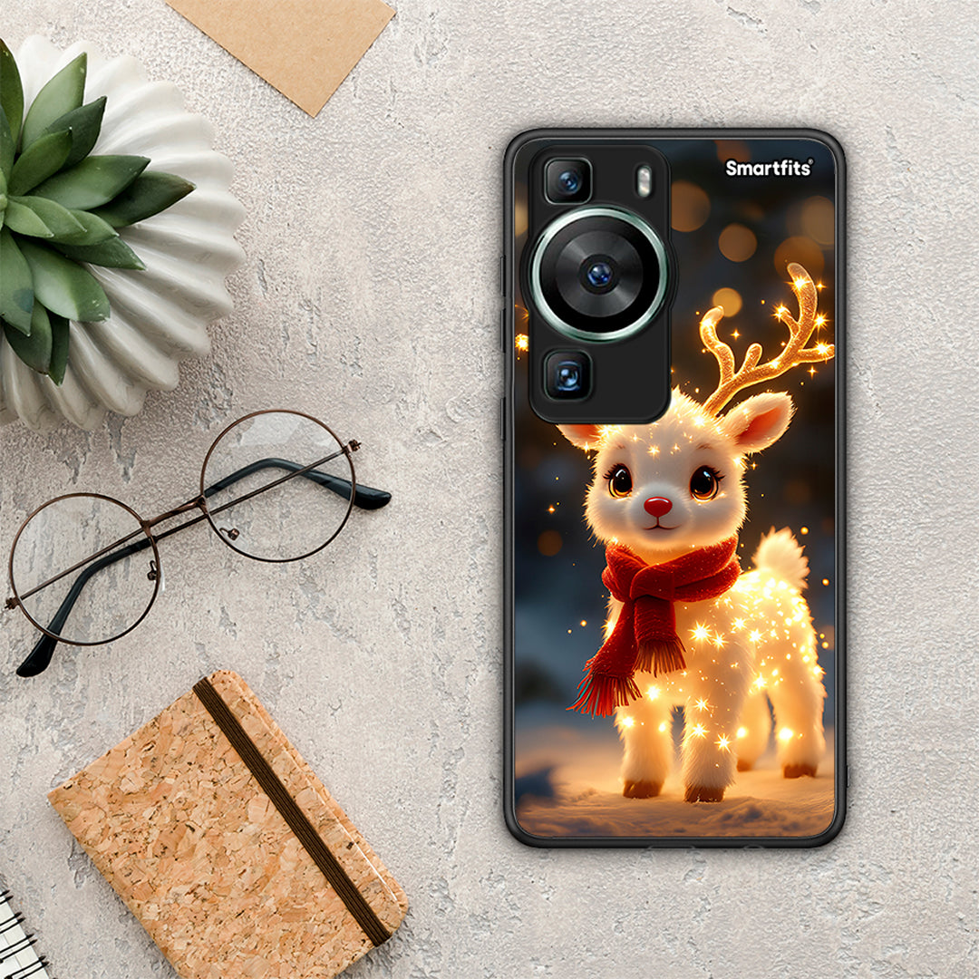 Θήκη Huawei P60 Christmas Cutie από τη Smartfits με σχέδιο στο πίσω μέρος και μαύρο περίβλημα | Huawei P60 Christmas Cutie Case with Colorful Back and Black Bezels