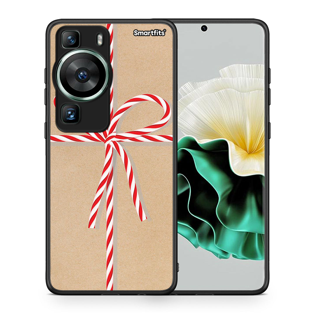 Θήκη Huawei P60 Christmas Gift από τη Smartfits με σχέδιο στο πίσω μέρος και μαύρο περίβλημα | Huawei P60 Christmas Gift Case with Colorful Back and Black Bezels