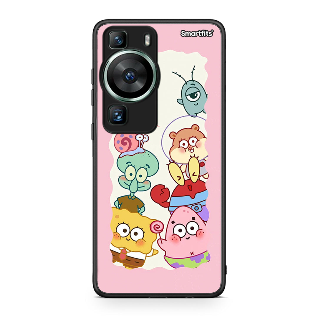 Θήκη Huawei P60 Cute Companion από τη Smartfits με σχέδιο στο πίσω μέρος και μαύρο περίβλημα | Huawei P60 Cute Companion Case with Colorful Back and Black Bezels