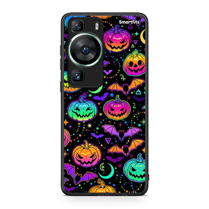 Θήκη Huawei P60 Neon Halloween από τη Smartfits με σχέδιο στο πίσω μέρος και μαύρο περίβλημα | Huawei P60 Neon Halloween Case with Colorful Back and Black Bezels