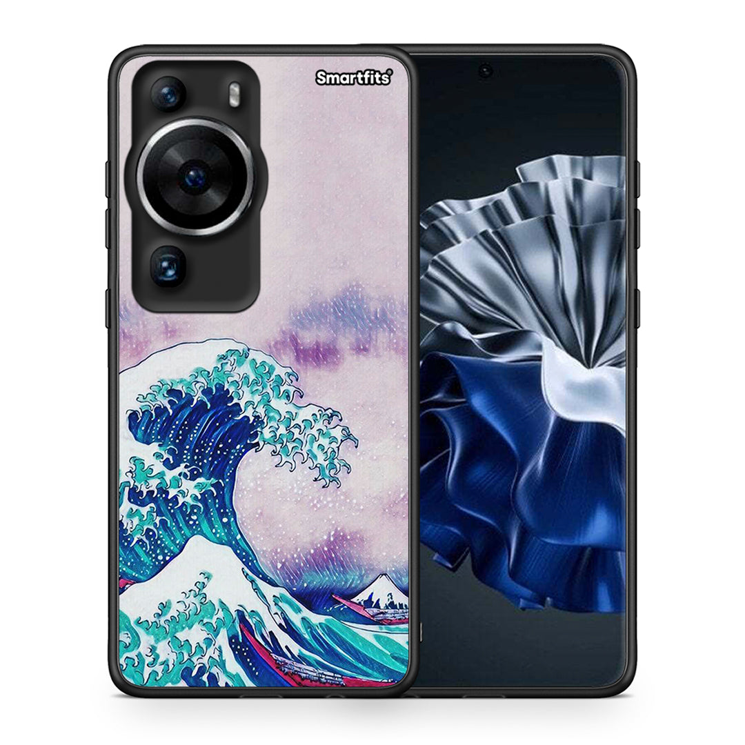 Θήκη Huawei P60 Pro Blue Waves από τη Smartfits με σχέδιο στο πίσω μέρος και μαύρο περίβλημα | Huawei P60 Pro Blue Waves Case with Colorful Back and Black Bezels