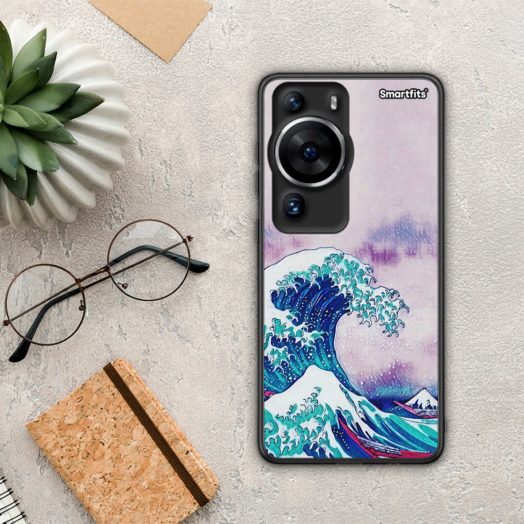 Θήκη Huawei P60 Pro Blue Waves από τη Smartfits με σχέδιο στο πίσω μέρος και μαύρο περίβλημα | Huawei P60 Pro Blue Waves Case with Colorful Back and Black Bezels