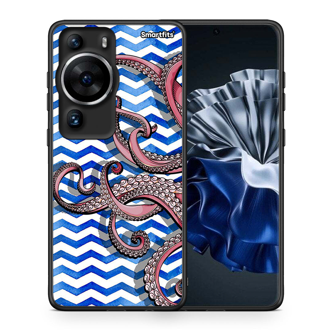 Θήκη Huawei P60 Pro Chevron Devilfish από τη Smartfits με σχέδιο στο πίσω μέρος και μαύρο περίβλημα | Huawei P60 Pro Chevron Devilfish Case with Colorful Back and Black Bezels