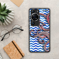 Thumbnail for Θήκη Huawei P60 Pro Chevron Devilfish από τη Smartfits με σχέδιο στο πίσω μέρος και μαύρο περίβλημα | Huawei P60 Pro Chevron Devilfish Case with Colorful Back and Black Bezels