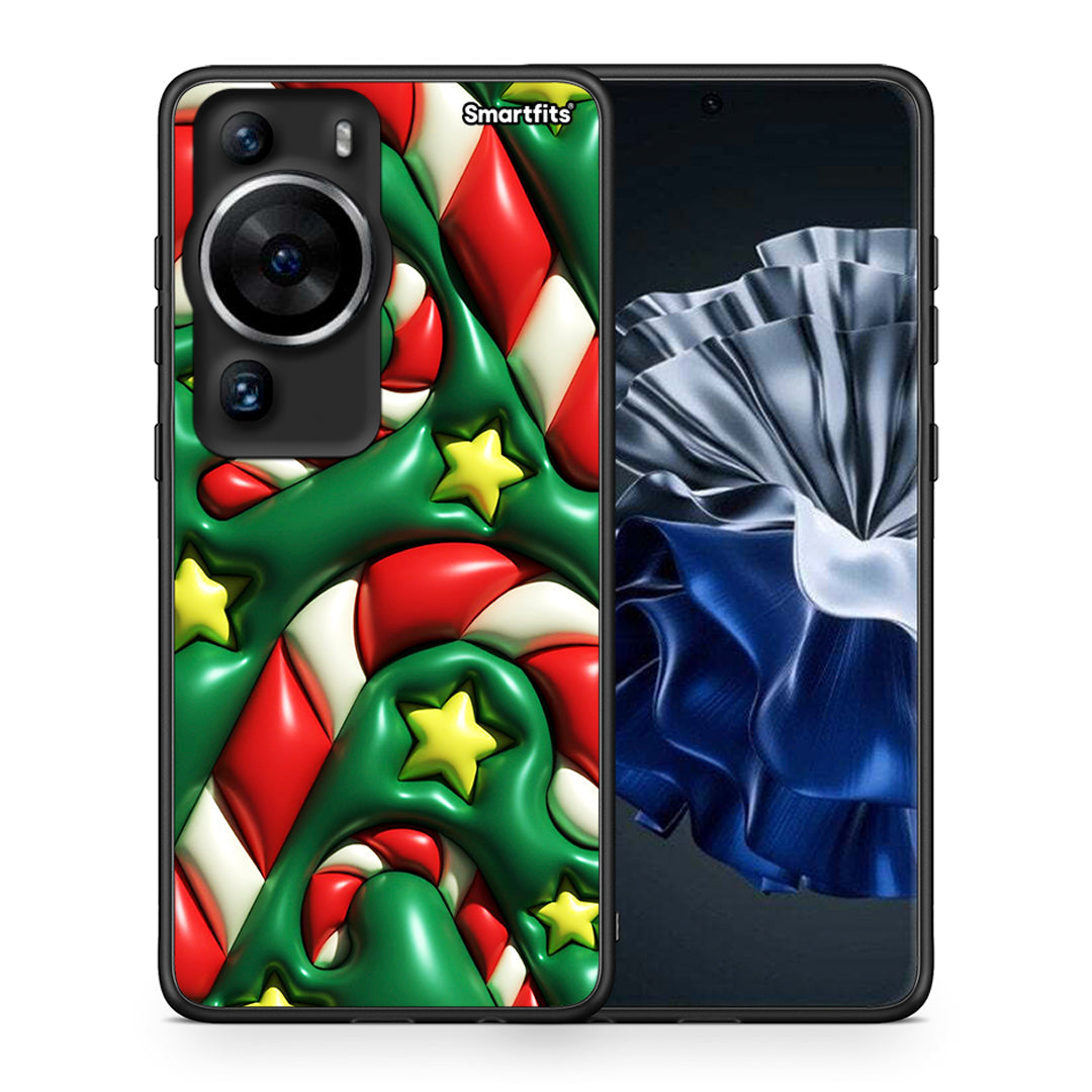 Θήκη Huawei P60 Pro Christmas Bubbles από τη Smartfits με σχέδιο στο πίσω μέρος και μαύρο περίβλημα | Huawei P60 Pro Christmas Bubbles Case with Colorful Back and Black Bezels