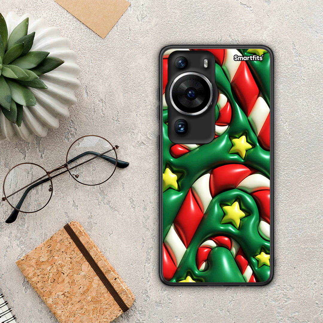 Θήκη Huawei P60 Pro Christmas Bubbles από τη Smartfits με σχέδιο στο πίσω μέρος και μαύρο περίβλημα | Huawei P60 Pro Christmas Bubbles Case with Colorful Back and Black Bezels