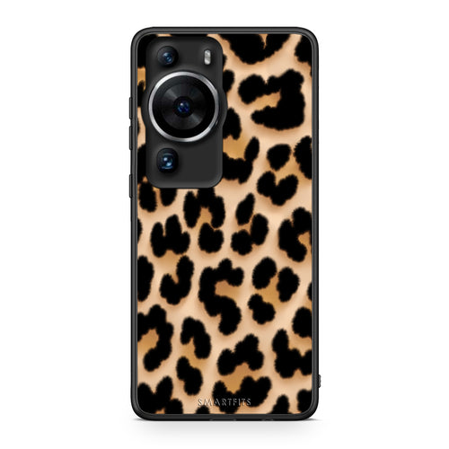 Θήκη Huawei P60 Pro Leopard Print Tan Large από τη Smartfits με σχέδιο στο πίσω μέρος και μαύρο περίβλημα | Huawei P60 Pro Leopard Print Tan Large case with colorful back and black bezels