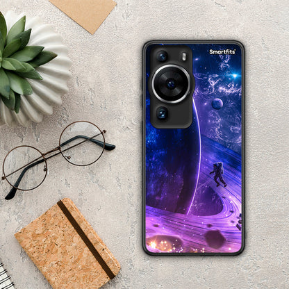 Θήκη Huawei P60 Pro Lost Astronaut από τη Smartfits με σχέδιο στο πίσω μέρος και μαύρο περίβλημα | Huawei P60 Pro Lost Astronaut Case with Colorful Back and Black Bezels