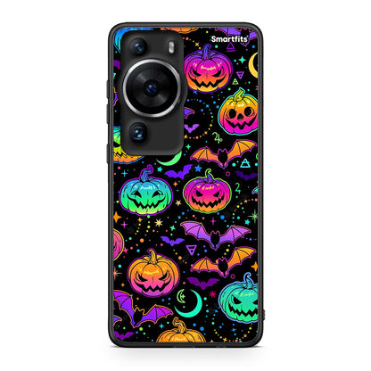 Θήκη Huawei P60 Pro Neon Halloween από τη Smartfits με σχέδιο στο πίσω μέρος και μαύρο περίβλημα | Huawei P60 Pro Neon Halloween Case with Colorful Back and Black Bezels