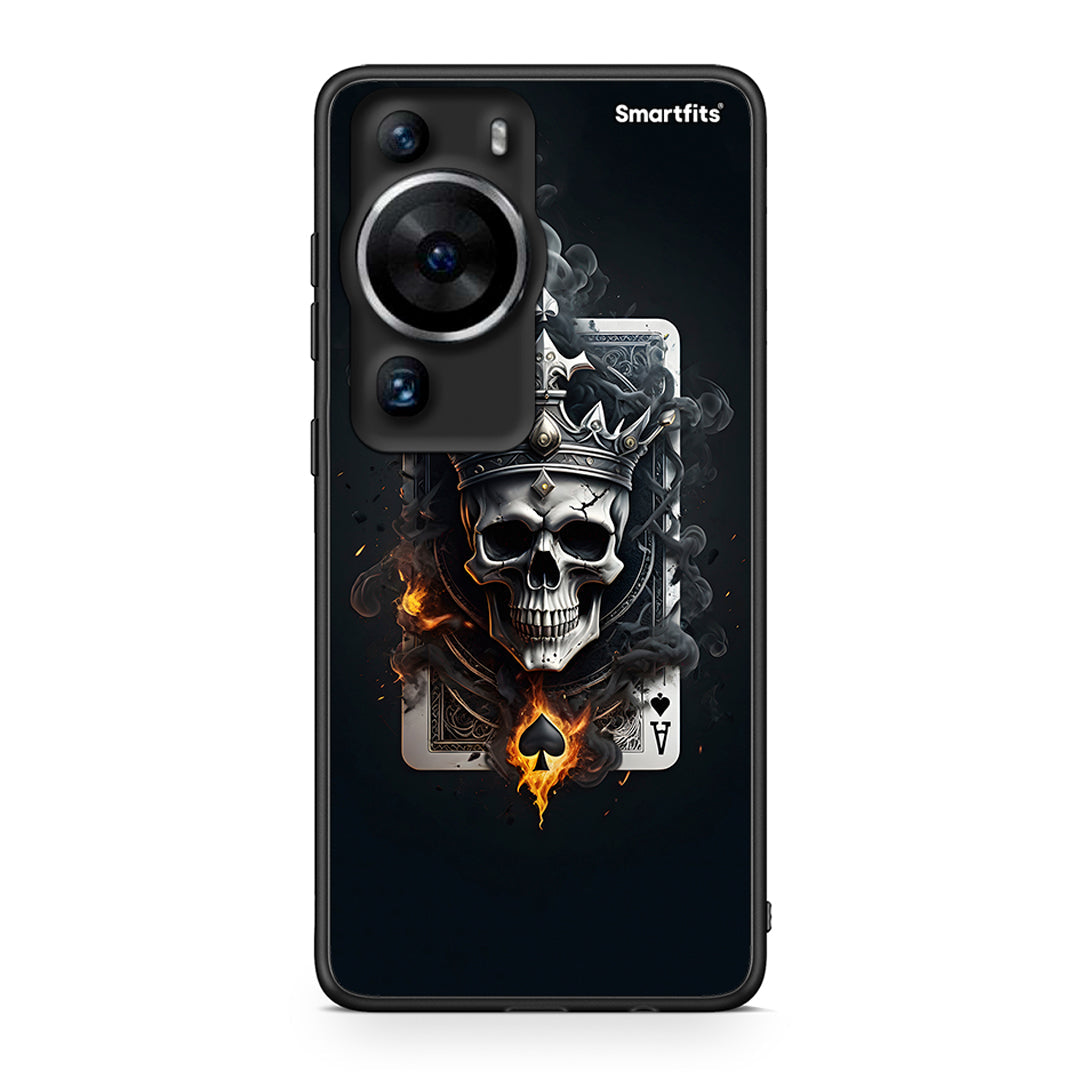 Θήκη Huawei P60 Pro Skull King Ace από τη Smartfits με σχέδιο στο πίσω μέρος και μαύρο περίβλημα | Huawei P60 Pro Skull King Ace Case with Colorful Back and Black Bezels