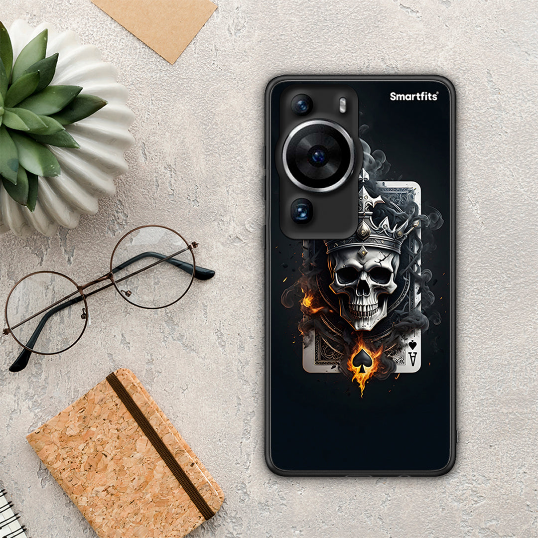 Θήκη Huawei P60 Pro Skull King Ace από τη Smartfits με σχέδιο στο πίσω μέρος και μαύρο περίβλημα | Huawei P60 Pro Skull King Ace Case with Colorful Back and Black Bezels