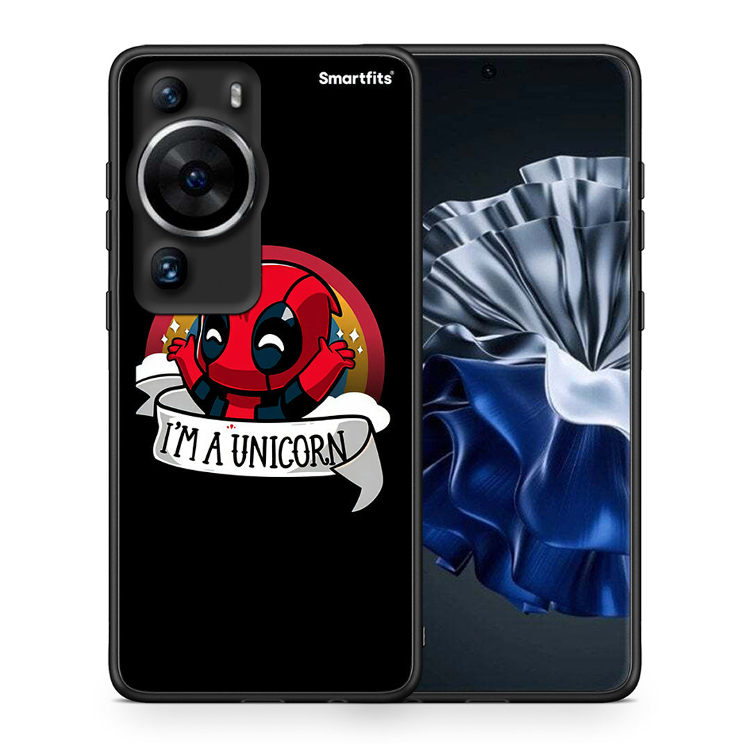 Θήκη Huawei P60 Pro Unicorn Deadpool από τη Smartfits με σχέδιο στο πίσω μέρος και μαύρο περίβλημα | Huawei P60 Pro Unicorn Deadpool Case with Colorful Back and Black Bezels