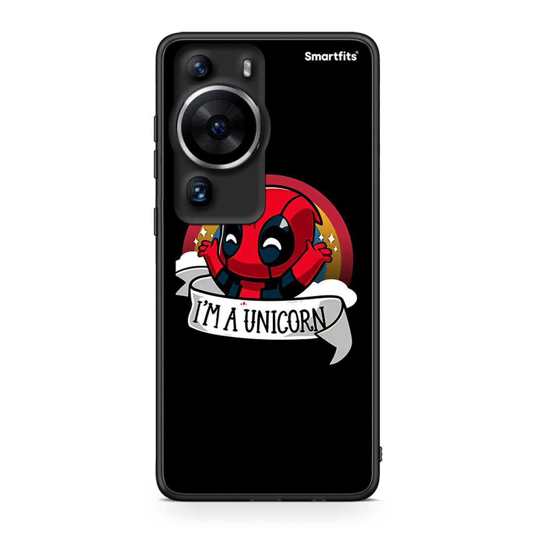 Θήκη Huawei P60 Pro Unicorn Deadpool από τη Smartfits με σχέδιο στο πίσω μέρος και μαύρο περίβλημα | Huawei P60 Pro Unicorn Deadpool Case with Colorful Back and Black Bezels