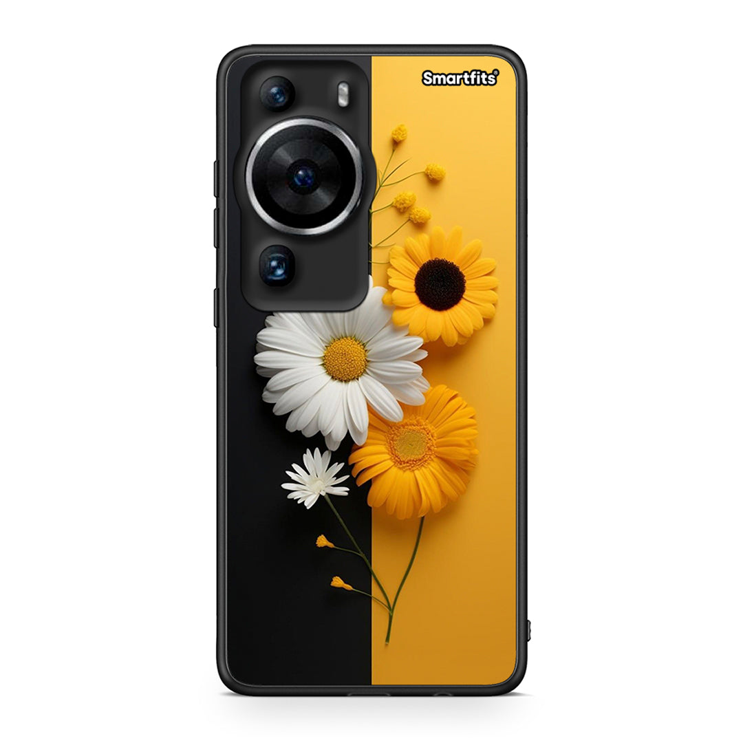 Θήκη Huawei P60 Pro Yellow Daisies από τη Smartfits με σχέδιο στο πίσω μέρος και μαύρο περίβλημα | Huawei P60 Pro Yellow Daisies Case with Colorful Back and Black Bezels