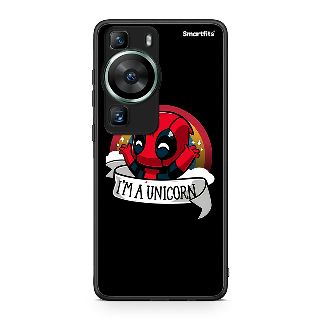 Θήκη Huawei P60 Unicorn Deadpool από τη Smartfits με σχέδιο στο πίσω μέρος και μαύρο περίβλημα | Huawei P60 Unicorn Deadpool Case with Colorful Back and Black Bezels