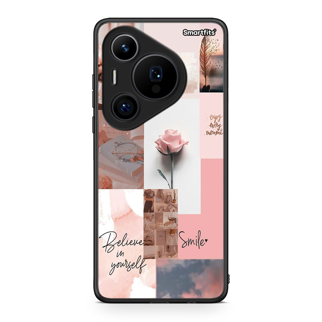 Huawei Pura 70 Pro / 70 Pro+ Aesthetic Collage θήκη από τη Smartfits με σχέδιο στο πίσω μέρος και μαύρο περίβλημα | Smartphone case with colorful back and black bezels by Smartfits