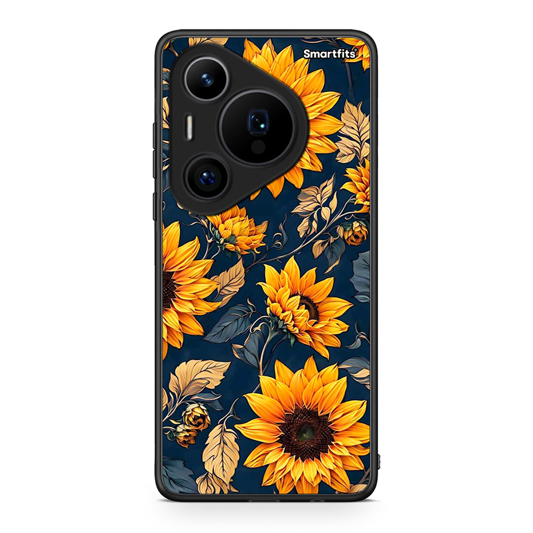 Huawei Pura 70 Pro / 70 Pro+ Autumn Sunflowers Θήκη από τη Smartfits με σχέδιο στο πίσω μέρος και μαύρο περίβλημα | Smartphone case with colorful back and black bezels by Smartfits
