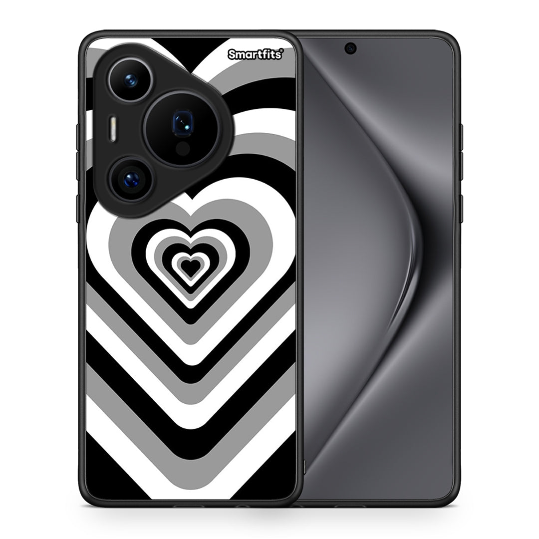 Θήκη Huawei Pura 70 Pro / 70 Pro+ Black Hearts από τη Smartfits με σχέδιο στο πίσω μέρος και μαύρο περίβλημα | Huawei Pura 70 Pro / 70 Pro+ Black Hearts case with colorful back and black bezels