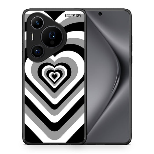 Θήκη Huawei Pura 70 Pro / 70 Pro+ Black Hearts από τη Smartfits με σχέδιο στο πίσω μέρος και μαύρο περίβλημα | Huawei Pura 70 Pro / 70 Pro+ Black Hearts case with colorful back and black bezels