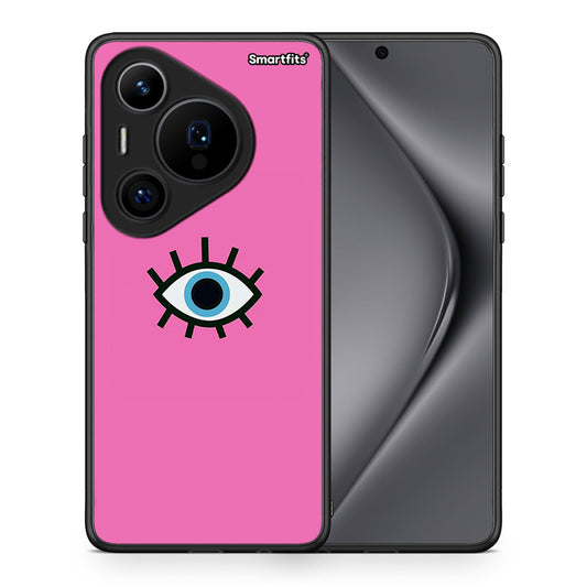 Θήκη Huawei Pura 70 Pro / 70 Pro+ Blue Eye Pink από τη Smartfits με σχέδιο στο πίσω μέρος και μαύρο περίβλημα | Huawei Pura 70 Pro / 70 Pro+ Blue Eye Pink case with colorful back and black bezels