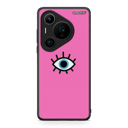 Huawei Pura 70 Pro / 70 Pro+ Blue Eye Pink θήκη από τη Smartfits με σχέδιο στο πίσω μέρος και μαύρο περίβλημα | Smartphone case with colorful back and black bezels by Smartfits