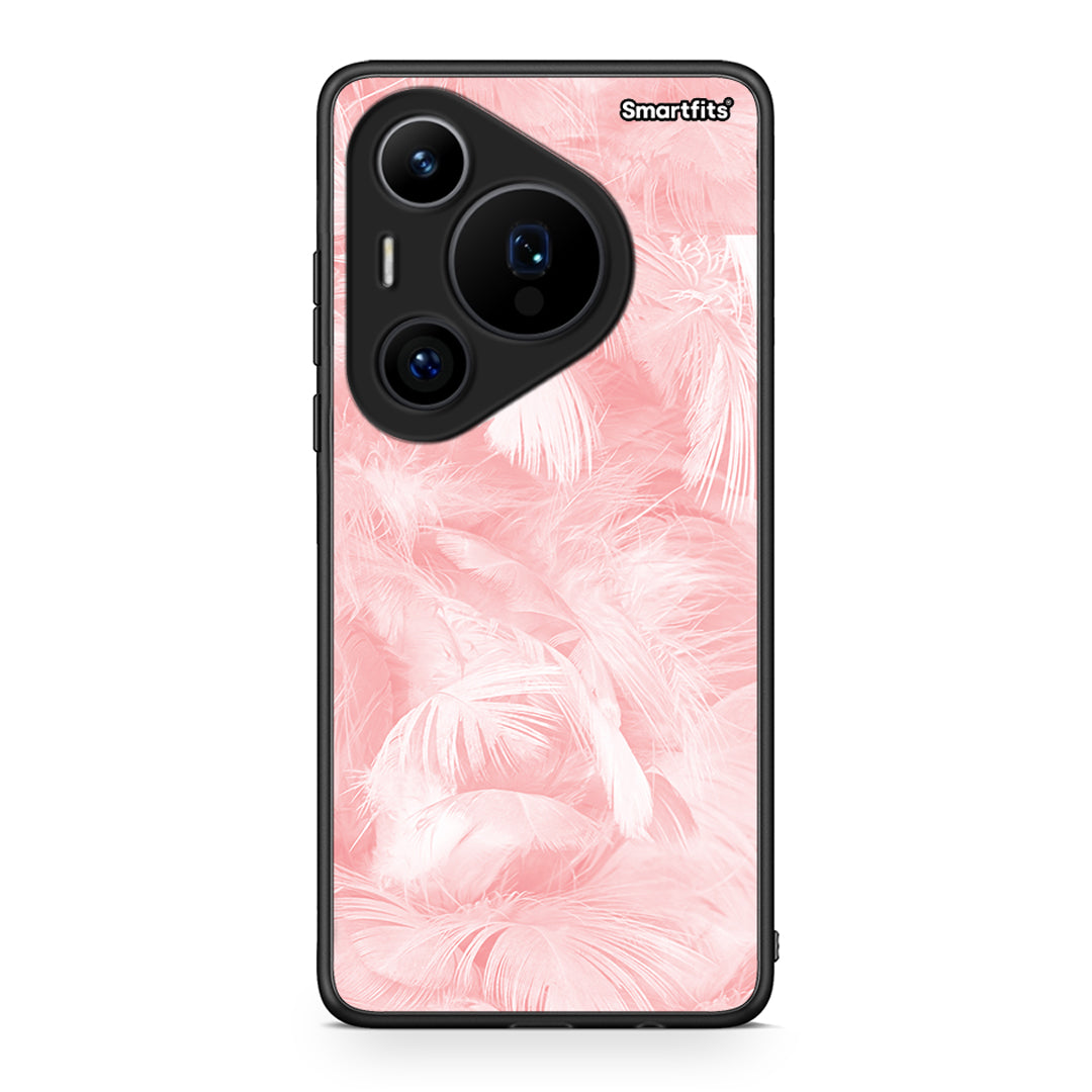 33 - Huawei Pura 70 Pro / 70 Pro+ Pink Feather Boho case, cover, bumper