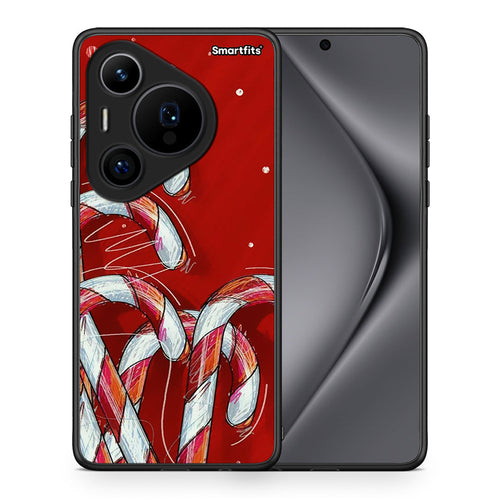 Θήκη Huawei Pura 70 Pro / 70 Pro+ Candy Cane από τη Smartfits με σχέδιο στο πίσω μέρος και μαύρο περίβλημα | Huawei Pura 70 Pro / 70 Pro+ Candy Cane case with colorful back and black bezels