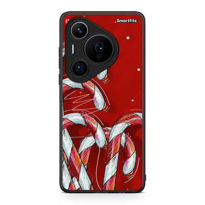 Huawei Pura 70 Pro / 70 Pro+ Candy Cane θήκη από τη Smartfits με σχέδιο στο πίσω μέρος και μαύρο περίβλημα | Smartphone case with colorful back and black bezels by Smartfits