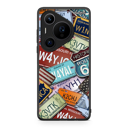 Huawei Pura 70 Pro / 70 Pro+ Car Plates θήκη από τη Smartfits με σχέδιο στο πίσω μέρος και μαύρο περίβλημα | Smartphone case with colorful back and black bezels by Smartfits