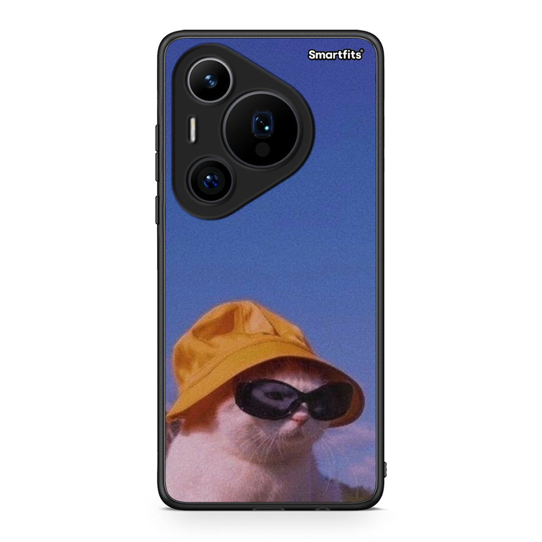 Huawei Pura 70 Pro / 70 Pro+ Cat Diva θήκη από τη Smartfits με σχέδιο στο πίσω μέρος και μαύρο περίβλημα | Smartphone case with colorful back and black bezels by Smartfits
