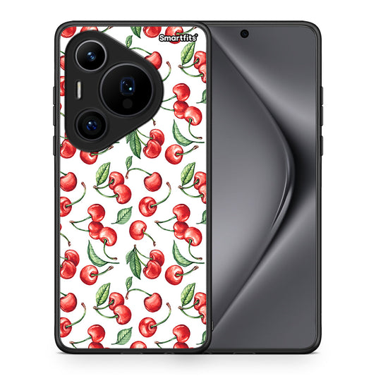 Θήκη Huawei Pura 70 Pro / 70 Pro+ Cherry Summer από τη Smartfits με σχέδιο στο πίσω μέρος και μαύρο περίβλημα | Huawei Pura 70 Pro / 70 Pro+ Cherry Summer case with colorful back and black bezels