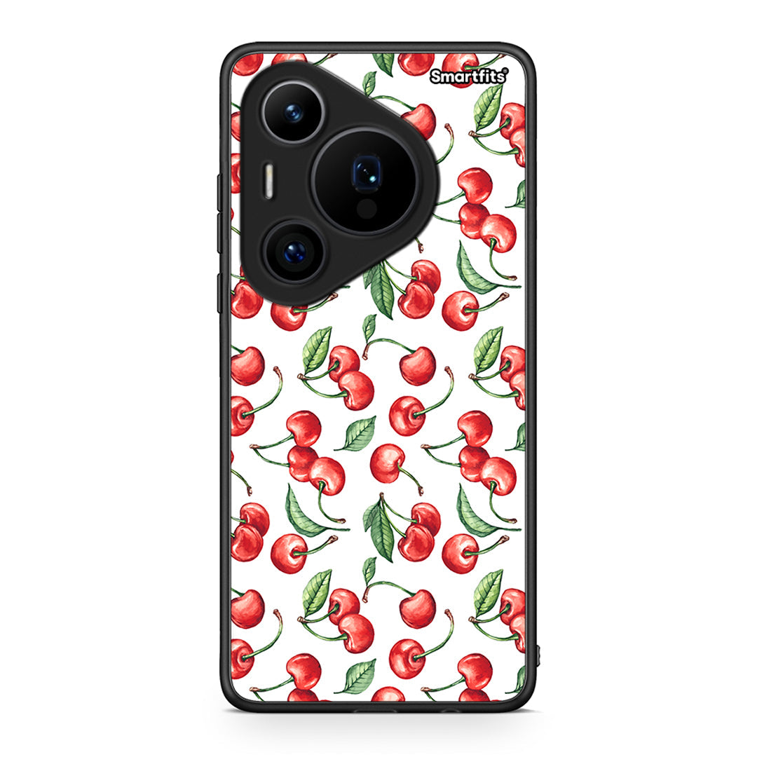 Huawei Pura 70 Pro / 70 Pro+ Cherry Summer θήκη από τη Smartfits με σχέδιο στο πίσω μέρος και μαύρο περίβλημα | Smartphone case with colorful back and black bezels by Smartfits