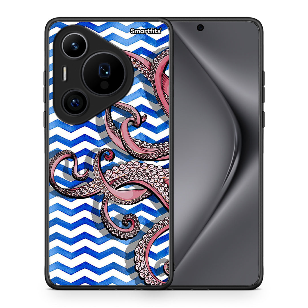 Θήκη Huawei Pura 70 Pro / 70 Pro+ Chevron Devilfish από τη Smartfits με σχέδιο στο πίσω μέρος και μαύρο περίβλημα | Huawei Pura 70 Pro / 70 Pro+ Chevron Devilfish case with colorful back and black bezels