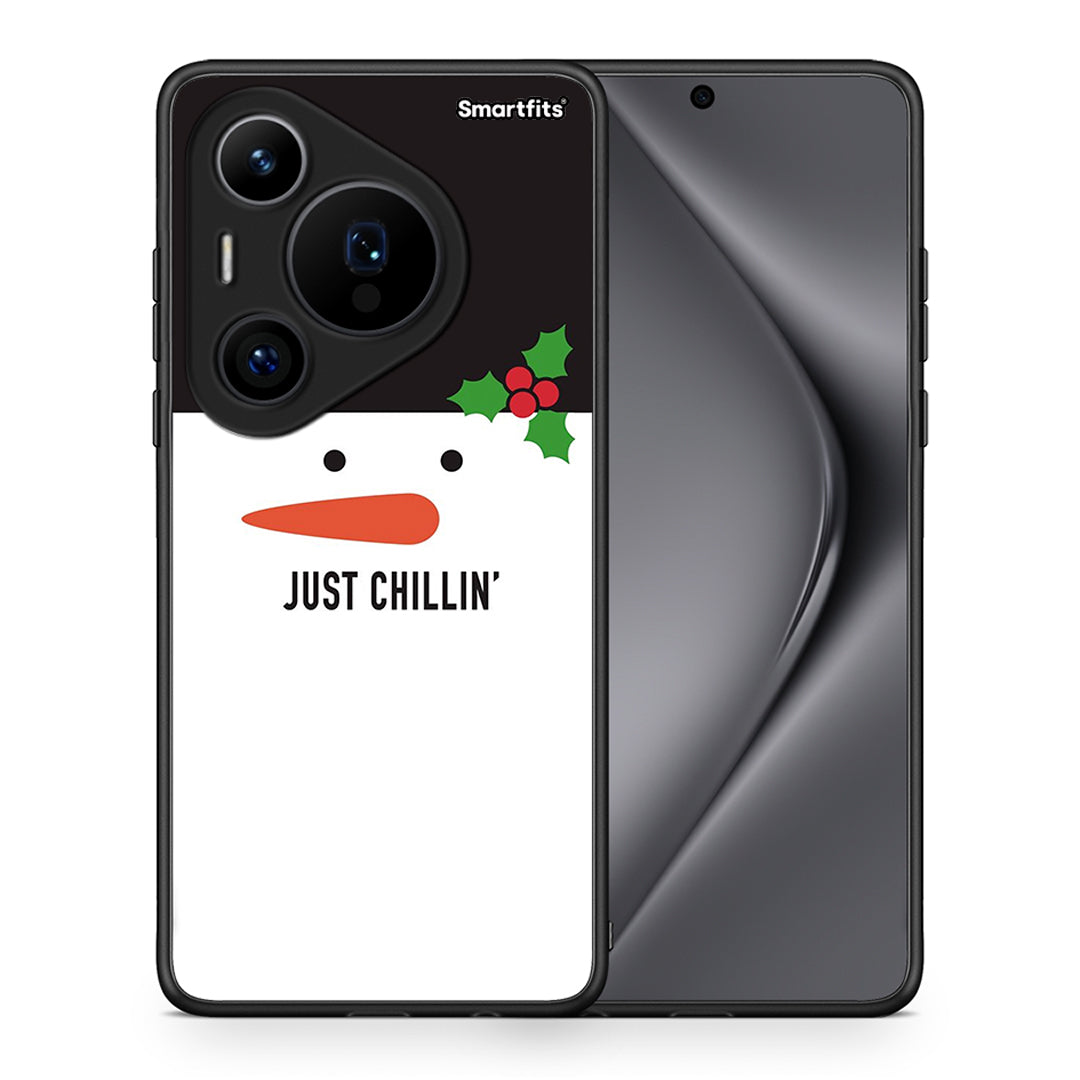 Θήκη Huawei Pura 70 Pro / 70 Pro+ Christmas Chillin από τη Smartfits με σχέδιο στο πίσω μέρος και μαύρο περίβλημα | Huawei Pura 70 Pro / 70 Pro+ Christmas Chillin case with colorful back and black bezels