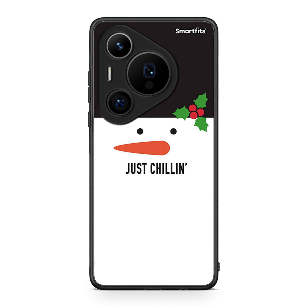 Huawei Pura 70 Pro / 70 Pro+ Christmas Chillin θήκη από τη Smartfits με σχέδιο στο πίσω μέρος και μαύρο περίβλημα | Smartphone case with colorful back and black bezels by Smartfits